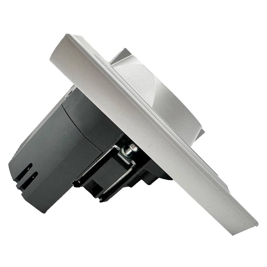 Розетка 1-я с/з с шторками с USB и TYPE C (5В, 2.1А) серебро Софт-тач